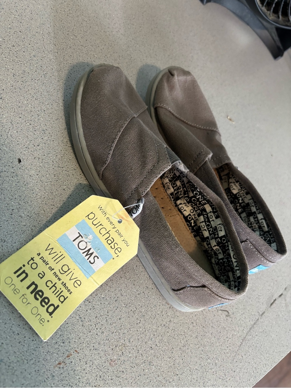 TOMS girls Classic Slip-On Canvas Shoes in Brown
